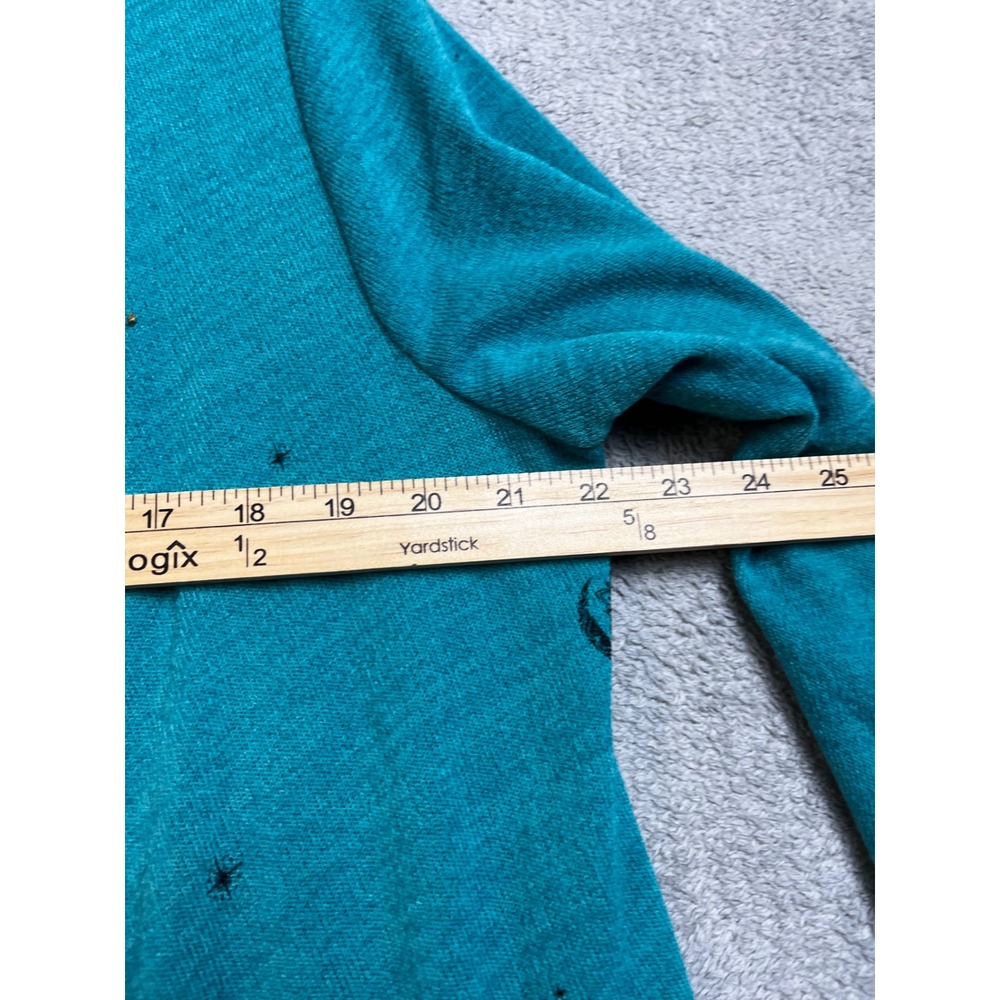 Disney Aladdin Jasmine Genie Teal Draped Open Front Cardigan Large LG Teal Black - Picture 6 of 8